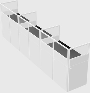 Shared rectangular cubicle