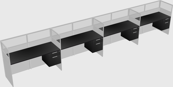 Shared rectangular cubicle