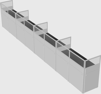 Shared rectangular cubicle
