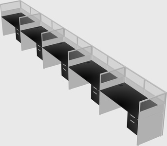 Shared rectangular cubicle