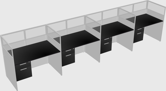 Shared rectangular cubicle
