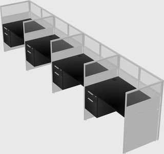 Shared rectangular cubicle
