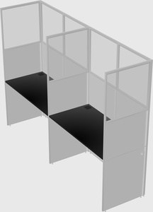Shared rectangular cubicle