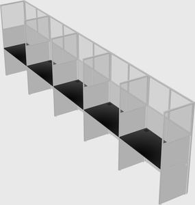 Shared rectangular cubicle