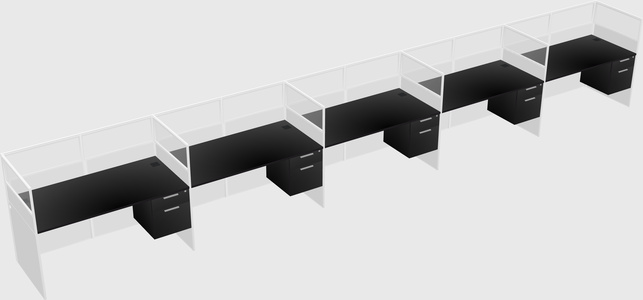 Shared rectangular cubicle