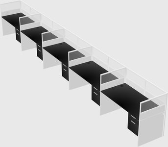 Shared rectangular cubicle