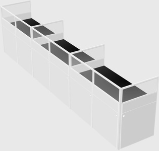 Shared rectangular cubicle