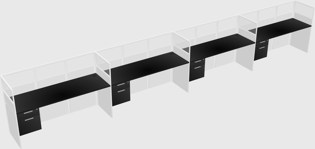 Shared rectangular cubicle