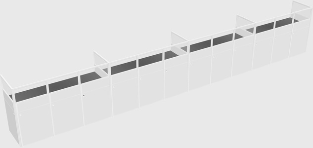 Shared rectangular cubicle