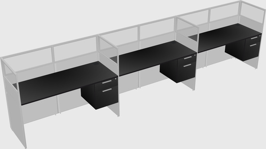 Shared rectangular cubicle