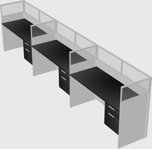 Shared rectangular cubicle