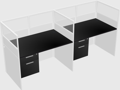 Shared rectangular cubicle