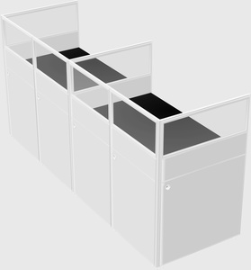 Shared rectangular cubicle