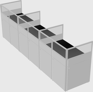 Shared rectangular cubicle