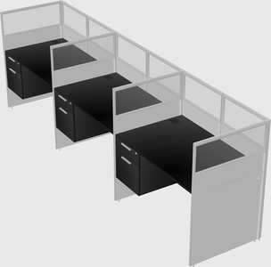 Shared rectangular cubicle
