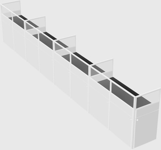 Shared rectangular cubicle