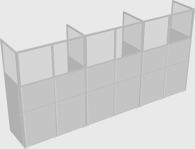 Shared rectangular cubicle