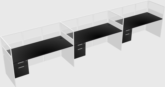 Shared rectangular cubicle