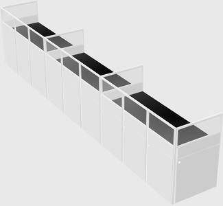 Shared rectangular cubicle