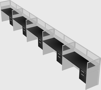 Shared rectangular cubicle