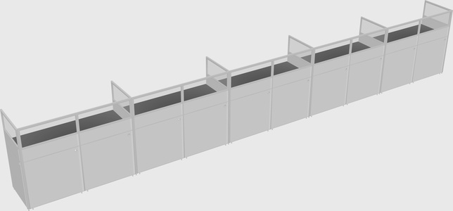 Shared rectangular cubicle