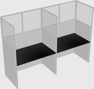 Shared rectangular cubicle
