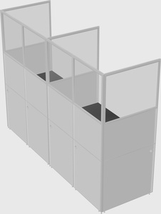 Shared rectangular cubicle