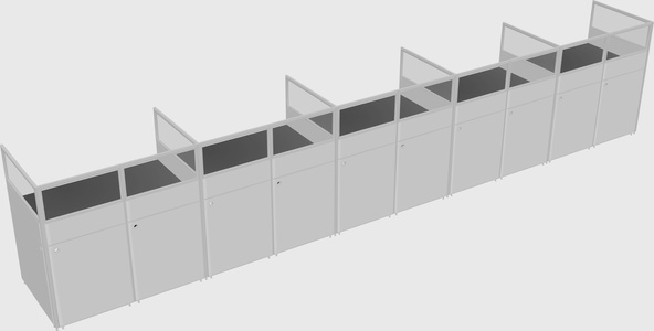 Shared rectangular cubicle