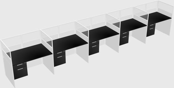 Shared rectangular cubicle