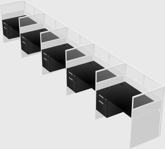 Shared rectangular cubicle