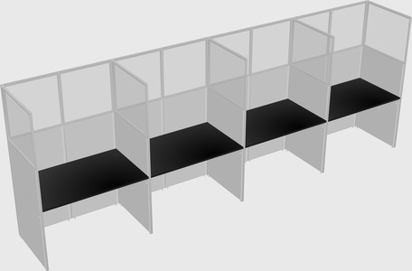 Shared rectangular cubicle