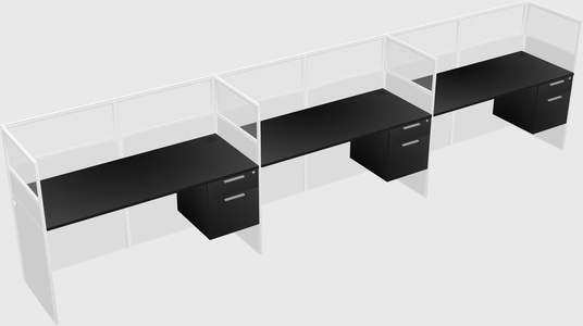 Shared rectangular cubicle