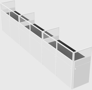 Shared rectangular cubicle
