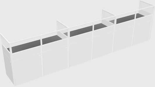 Shared rectangular cubicle
