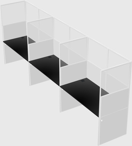 Shared rectangular cubicle