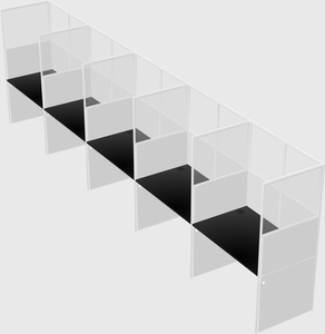 Shared rectangular cubicle