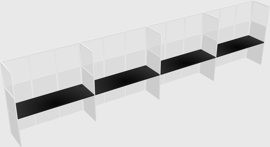 Shared rectangular cubicle