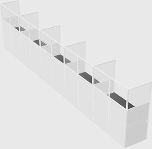 Shared rectangular cubicle