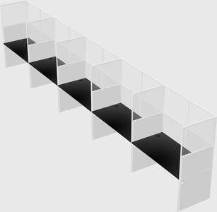 Shared rectangular cubicle