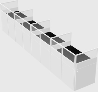 Shared rectangular cubicle