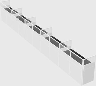 Shared rectangular cubicle