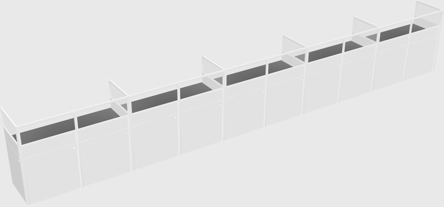 Shared rectangular cubicle