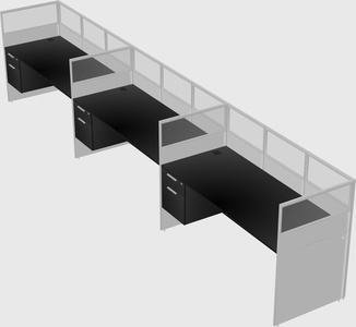 Shared rectangular cubicle