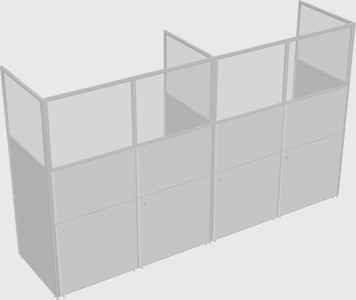 Shared rectangular cubicle