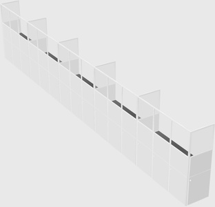 Shared rectangular cubicle