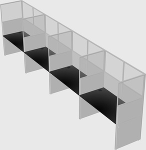 Shared rectangular cubicle