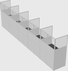 Shared rectangular cubicle