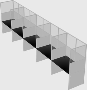 Shared rectangular cubicle