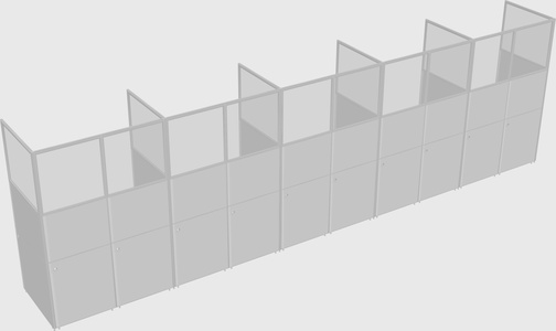 Shared rectangular cubicle
