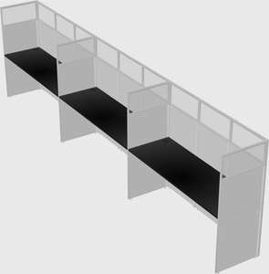 Shared rectangular cubicle